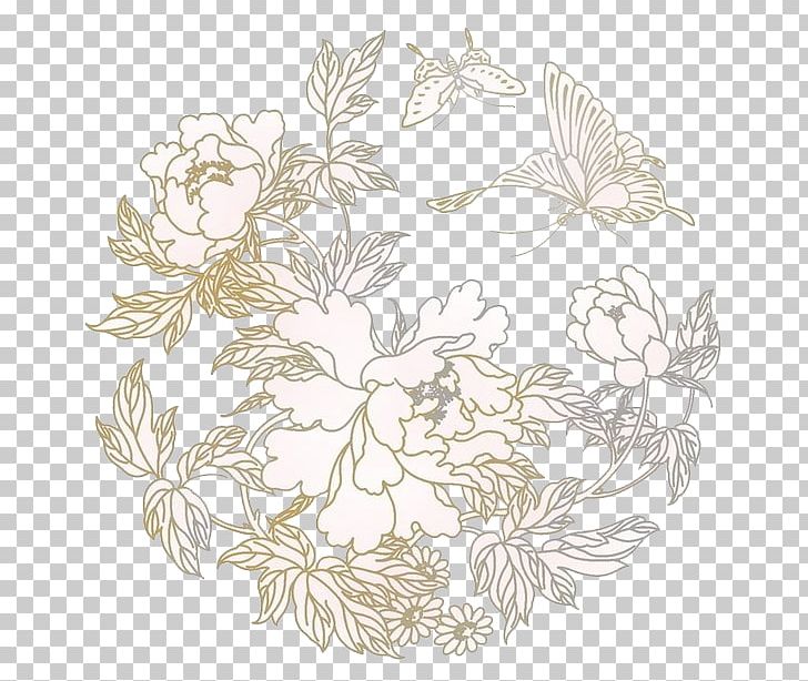 Moutan Peony Drawing Gongbi Png Clipart Area Black And White Cdr