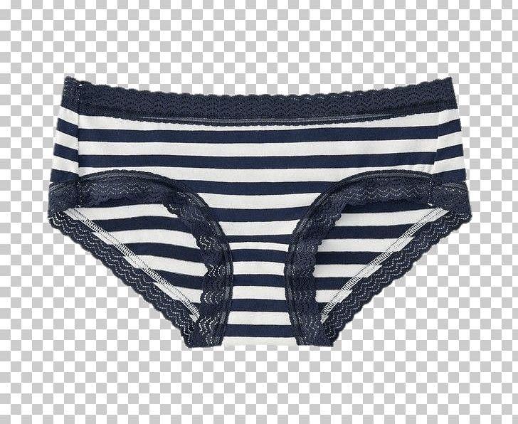 Black white striped panties