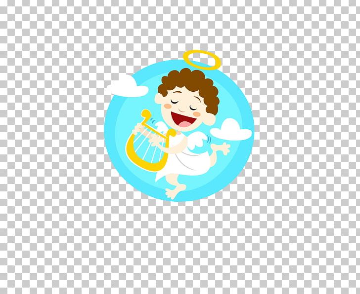 Cute Angel Holding A Violin Png Clipart Angel Area Cartoon Circle