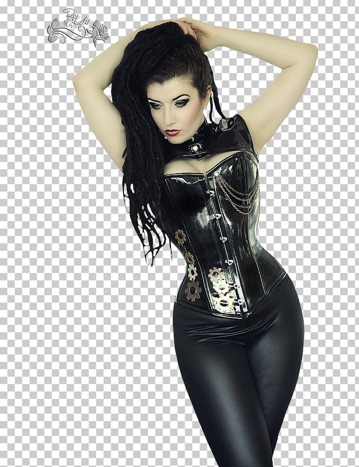 Sexy black corset bustier