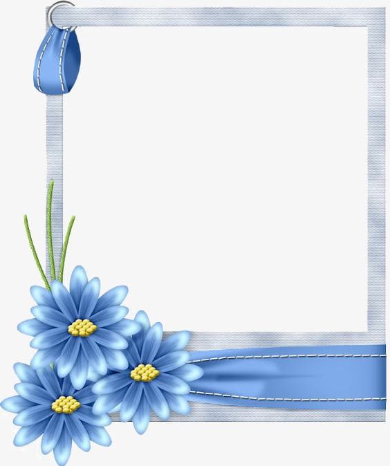 Blue Flowers Border Png Clipart Backgrounds Blank Blue Blue