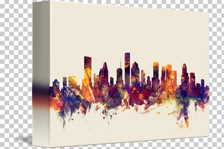 Houston Skyline District Canvas Print Printmaking PNG, Clipart, Art, Building, Canvas, Canvas Print, Gallery Wrap Free PNG Download