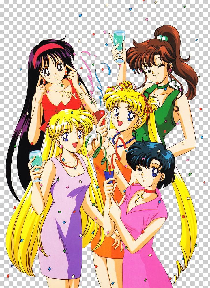 Sailor Venus Sailor Moon Sailor Jupiter Sailor Mars Sailor Mercury PNG, Clipart, Anime, Art, Brown Hair, Cartoon, Character Free PNG Download