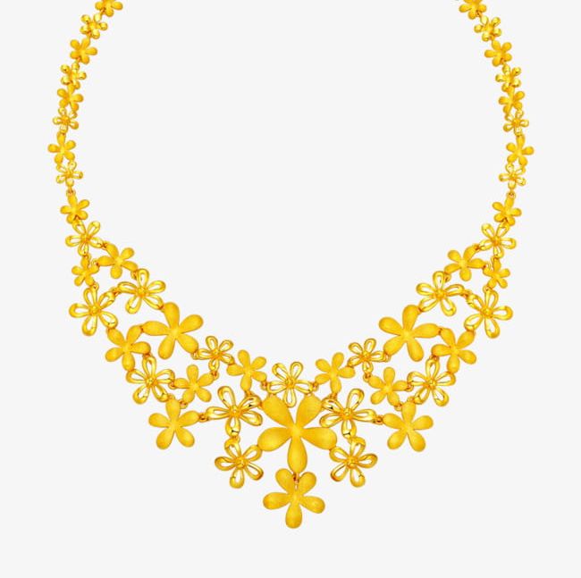 Gold Necklace PNG, Clipart, Accessories, Flower, Gold, Gold Clipart, Gold Flower Necklace Free PNG Download