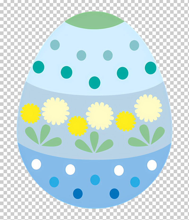 Easter - Blue Decorated Easter Egg With Flowers PNG