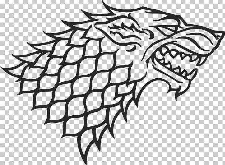 A Game Of Thrones Sansa Stark Theon Greyjoy Bran Stark House Stark PNG, Clipart, Artwork, Beak, Black, Black And White, Decal Free PNG Download