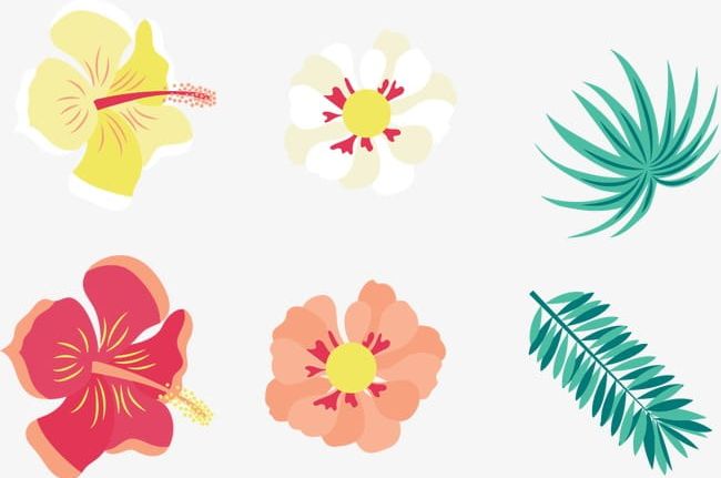 Hand-painted Flowers And Exotic Palm Leaf Background PNG, Clipart, Background, Background Clipart, Exotic Clipart, Floral, Floral Background Free PNG Download