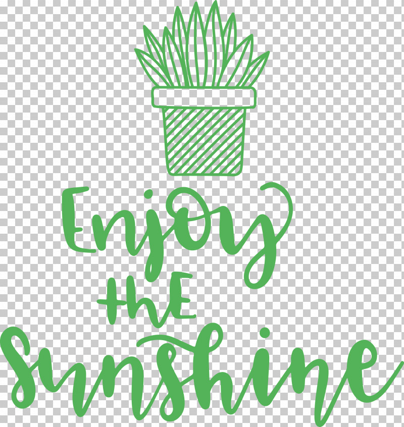 Sunshine Enjoy The Sunshine PNG, Clipart, Flower, Green, Leaf, Line, Logo Free PNG Download