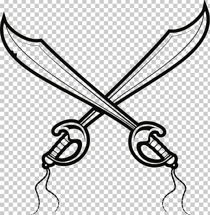Piracy Sword Cutlass PNG, Clipart, Angle, Artwork, Black And White, Cold Weapon, Cutlass Free PNG Download