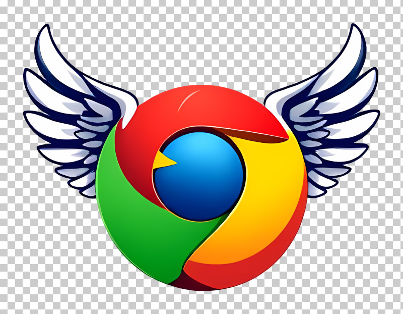 Google Chrome Flying - Chrome Logo With Wings PNG
