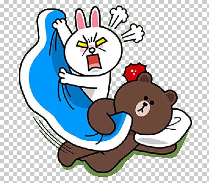 Line Friends Brown Bear Rabbit Sticker PNG, Clipart, Angry, Animals, Area, Art, Artwork Free PNG Download