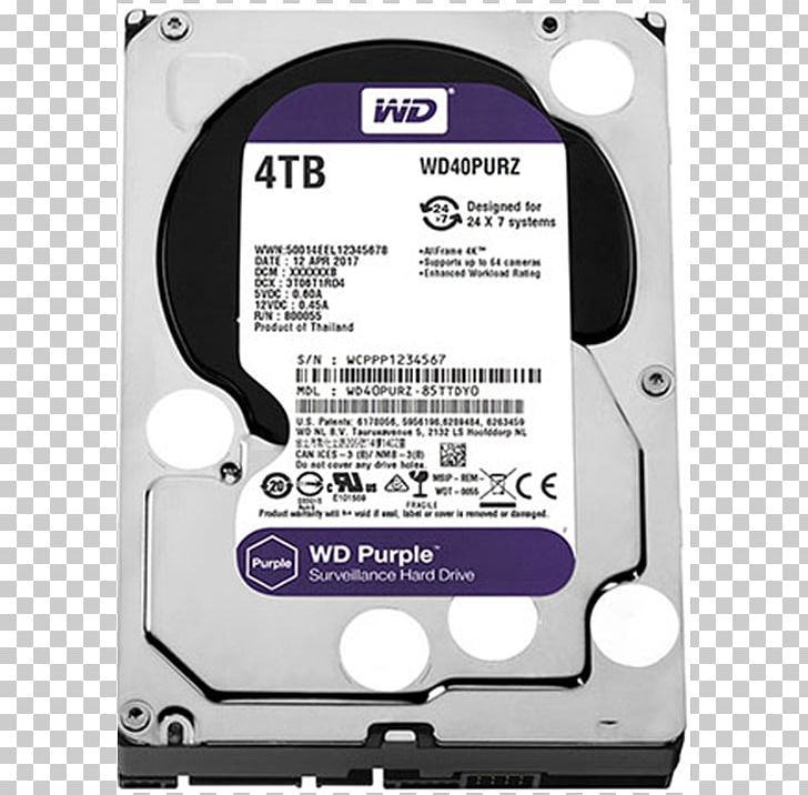 WD Purple SATA HDD Serial ATA Hard Drives Western Digital WD Purple 3.5" PNG, Clipart, Computer, Computer Component, Data Storage Device, Disk Storage, Electronic Device Free PNG Download