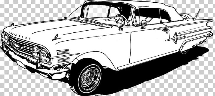 Chevrolet Impala Car Lowrider Coloring Book PNG, Clipart, Automotive Design, Automotive Exterior, Black And White, Brand, Chevrolet Free PNG Download