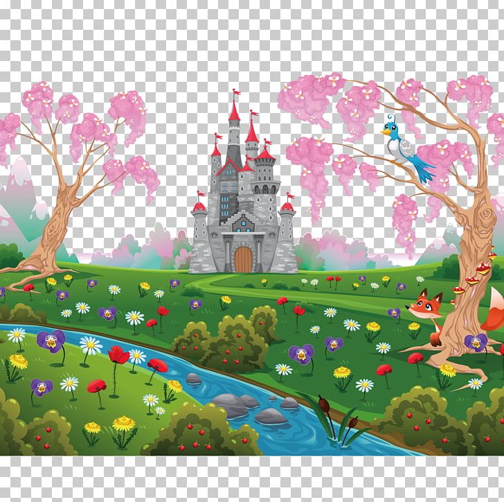 Fairy Tale Castle Theatrical Scenery Illustration PNG, Clipart, Blossom, Branch, Cartoon, Castle Vector, Computer Wallpaper Free PNG Download