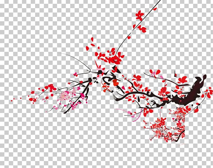Plum Blossom Ink Wash Painting Chinoiserie PNG, Clipart, Art, Blossom, Branch, Character, Flower Free PNG Download