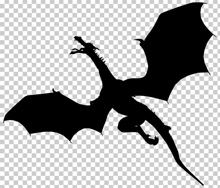 Dragon Silhouette PNG, Clipart, Bat, Black And White, Branch, Chinese Dragon, Clip Art Free PNG Download