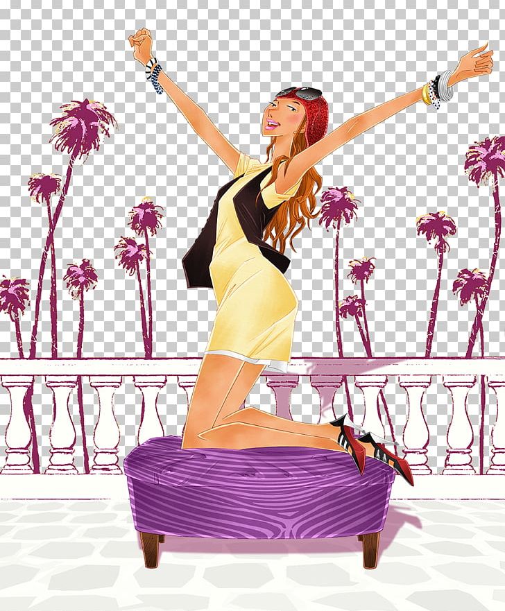 Cartoon Woman Illustration PNG, Clipart, Balcony, Business Woman, Cartoon, Cheer, Cheers Free PNG Download