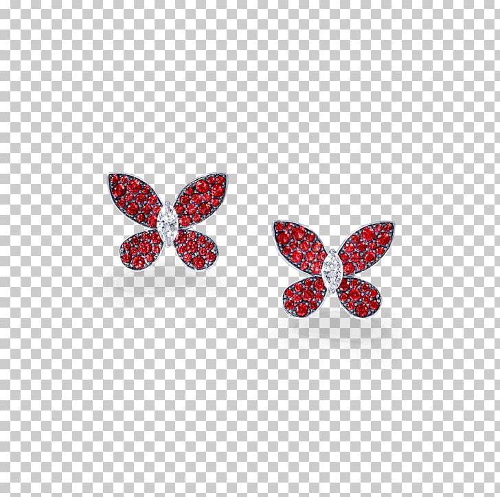 Butterfly Earring Graff Diamonds Ruby Jewellery PNG, Clipart, Body Jewellery, Body Jewelry, Bracelet, Brooch, Butterfly Free PNG Download