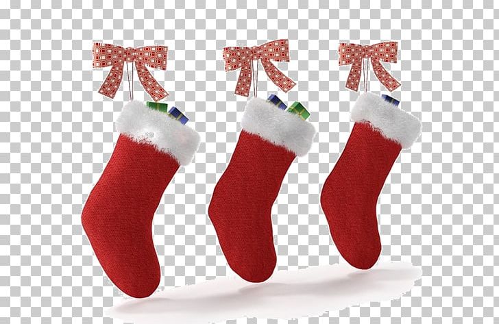 Santa Claus Christmas Stocking Gift Sock PNG, Clipart, Bow, Cartoon Couple, Cartoon Eyes, Christmas, Christmas Border Free PNG Download