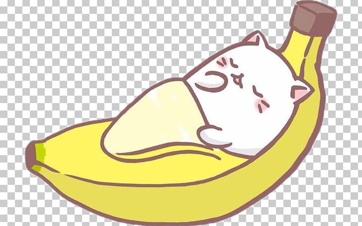 Cat Banana Kavaii Drawing PNG, Clipart, Animals, Anime, Area, Artwork, Banana Free PNG Download
