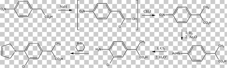 Pirprofen Chemical Reaction Chemical Synthesis Elbs Reaction Organic Compound PNG, Clipart, Acid, Angle, Area, Azo Coupling, Black And White Free PNG Download