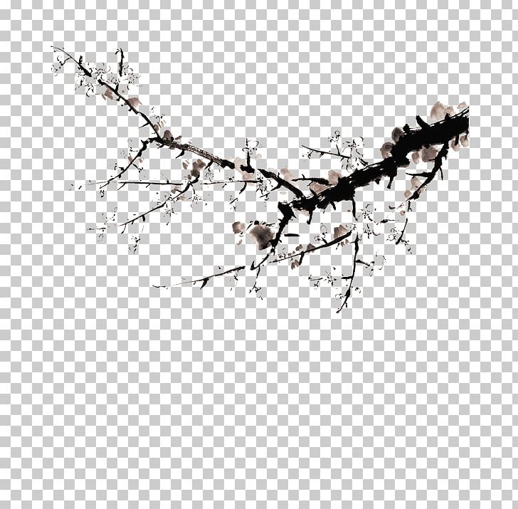 Ink Wash Painting Black And White Chinese Painting PNG, Clipart, Art, Blossom, Branch, Branches, Download Free PNG Download