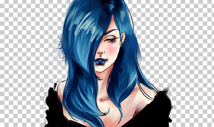 Drawing Blue Hair PNG, Clipart, Art, Beauty, Black Hair, Blond, Blue Free PNG Download