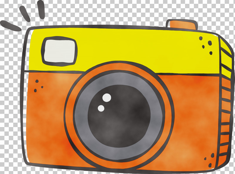 Camera Yellow PNG, Clipart, Camera, Camera Cartoon, Paint, Watercolor, Wet Ink Free PNG Download