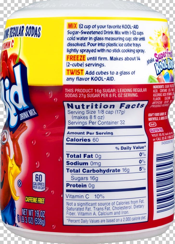 Kool-Aid Drink Mix Fizzy Drinks Nutrition Facts Label LUNA Bar PNG, Clipart, Calorie, Drink Mix, Fizzy Drinks, Flavor, Food Free PNG Download
