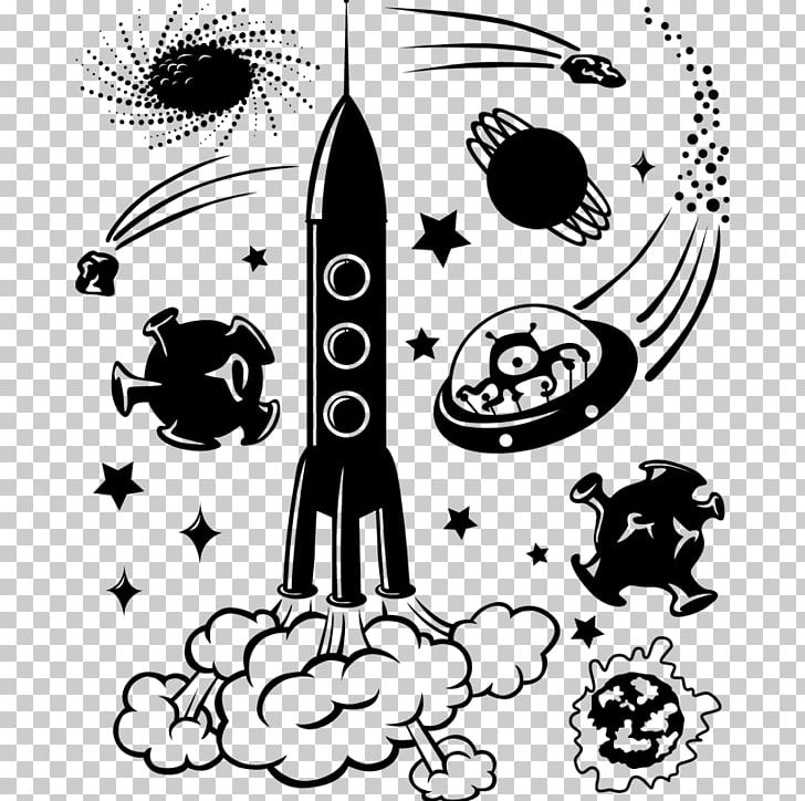 Wall Decal Silhouette Spacecraft Sticker PNG, Clipart, Animals, Art, Black, Black And White, Cartoon Free PNG Download