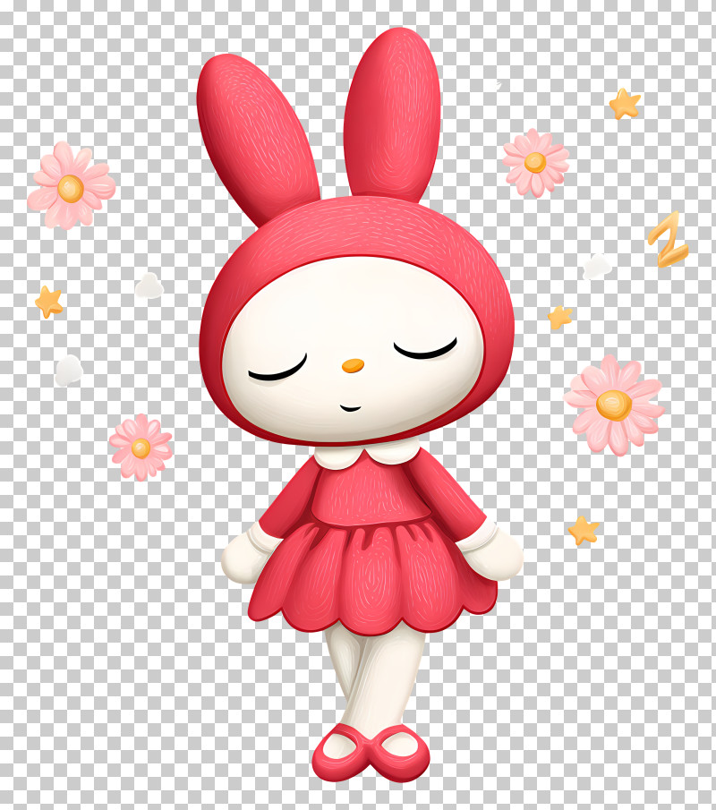 My Melody Dreaming - Red Bunny In Dress PNG