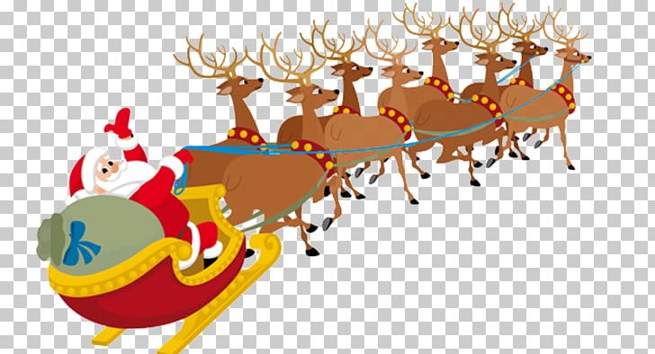 santa claus with reindeer png