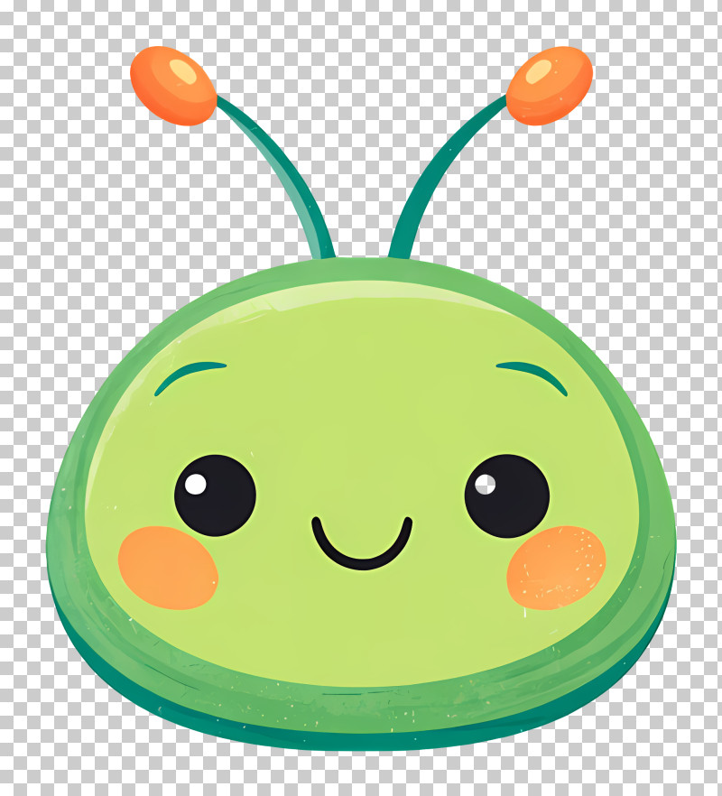 Heimlich - Cute Green Alien Blob Doodle PNG