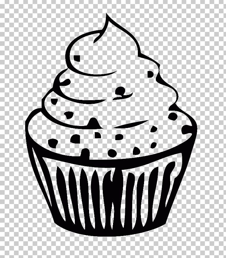 birthday cupcake clipart black and white