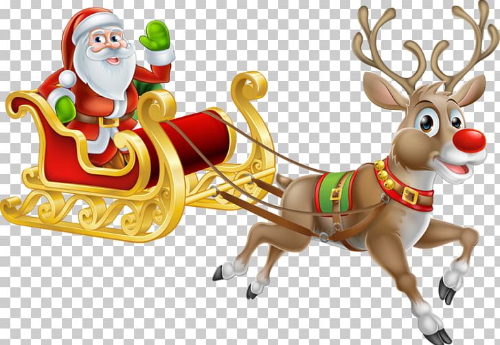 Santa Claus's Reindeer Christmas Santa Claus's Reindeer Illustration PNG, Clipart, Cartoon, Christmas Decoration, Christmas Music, Deer, Fictional Character Free PNG Download