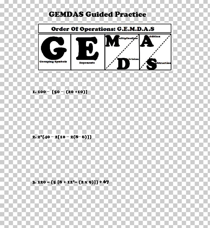 Order Of Operations Algebra Worksheet Mathematics PNG, Clipart, Algebra, Angle, Area, Black, Black And White Free PNG Download