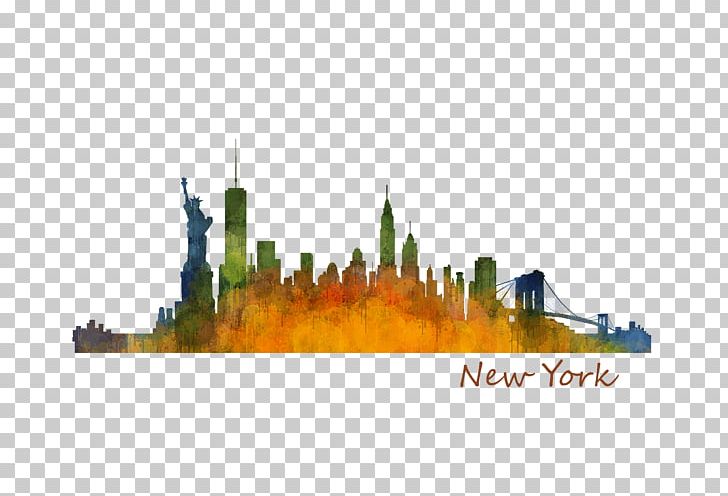 Empire State Building Skyline Watercolor Painting City Drawing PNG, Clipart, Art, City, Drawing, Empire State Building, New York Free PNG Download