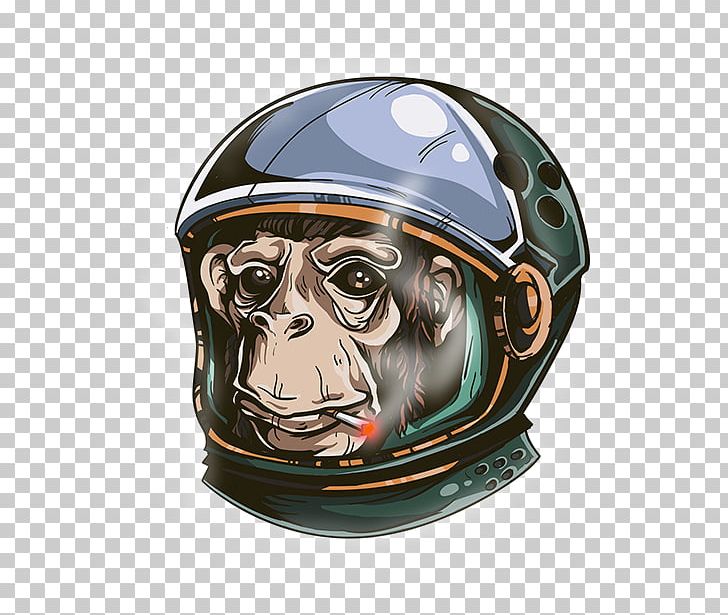 Monkeys And Apes In Space Space Suit Graphic Design PNG, Clipart, Animals, Astronaut, Bicycle Clothing, Bicycle Helmet, Drawing Free PNG Download