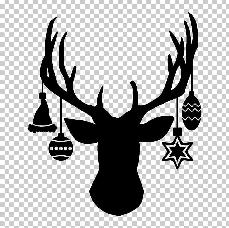 Reindeer White-tailed Deer Stencil Red Deer PNG, Clipart, Animals, Antler, Art, Black, Black And White Free PNG Download