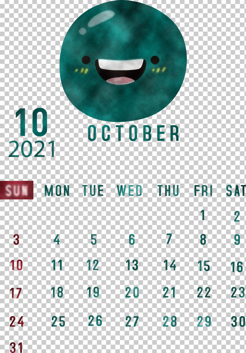 October 2021 Printable Calendar October 2021 Calendar PNG, Clipart, Calendar System, Green, Htc, Htc Hero, Meter Free PNG Download