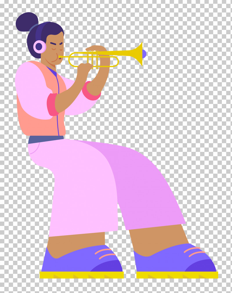 Playing The Trumpet Music PNG, Clipart, Cartoon, Clothing, Human, Human Body, Leg Free PNG Download