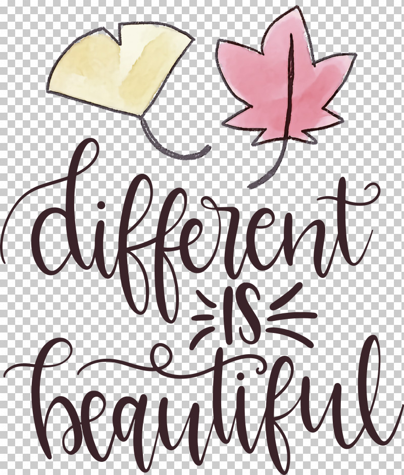 Different Is Beautiful Womens Day PNG, Clipart, Biology, Calligraphy, Creativity, Flower, Leaf Free PNG Download