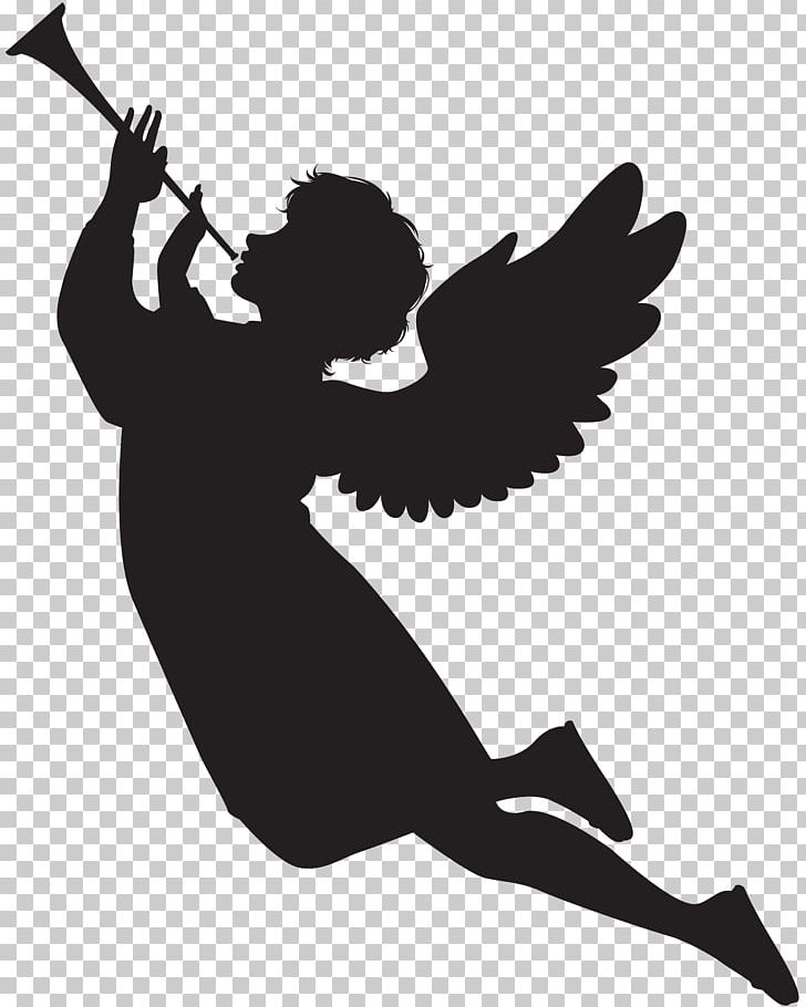 Cherub Silhouette Angel PNG, Clipart, Angel, Animals, Arm, Art, Black And White Free PNG Download