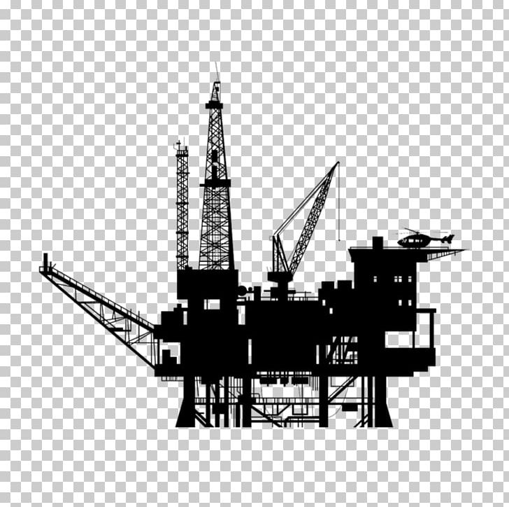 Oil Platform Drilling Rig Graphics Petroleum PNG, Clipart, Black And White, Derrick, Drilling Rig, Industry, Monochrome Free PNG Download