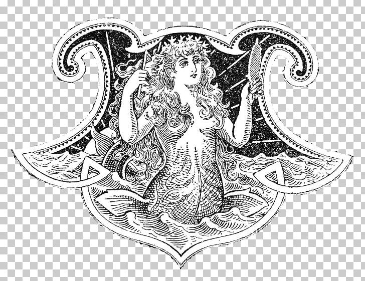 Mermaid Fairy PNG, Clipart, Antique, Art, Black And White, Costume Design, Drawing Free PNG Download
