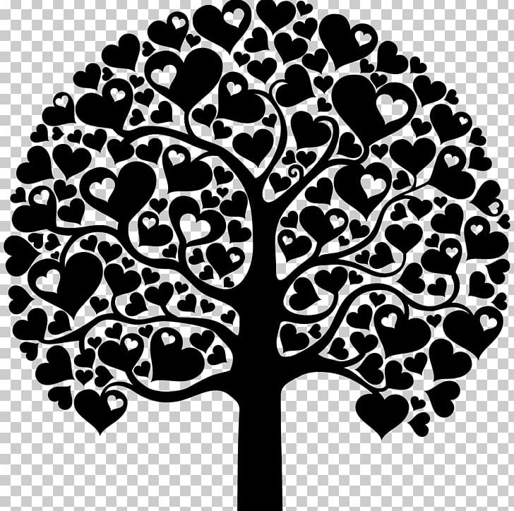 Tree Black And White Silhouette PNG, Clipart, Black And White, Branch, Flora, Love, Love Tree Free PNG Download