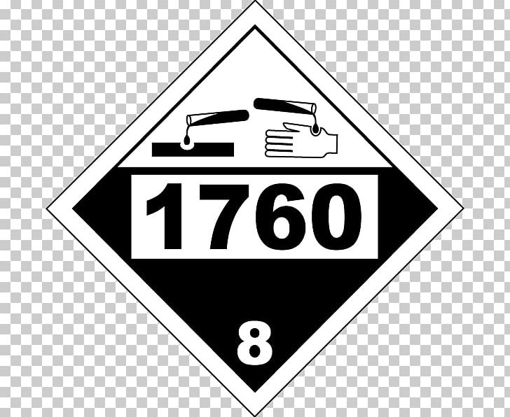 UN Number HAZMAT Class 8 Corrosive Substances Dangerous Goods Placard PNG, Clipart, Angle, Area, Black And White, Brand, Chemical Substance Free PNG Download