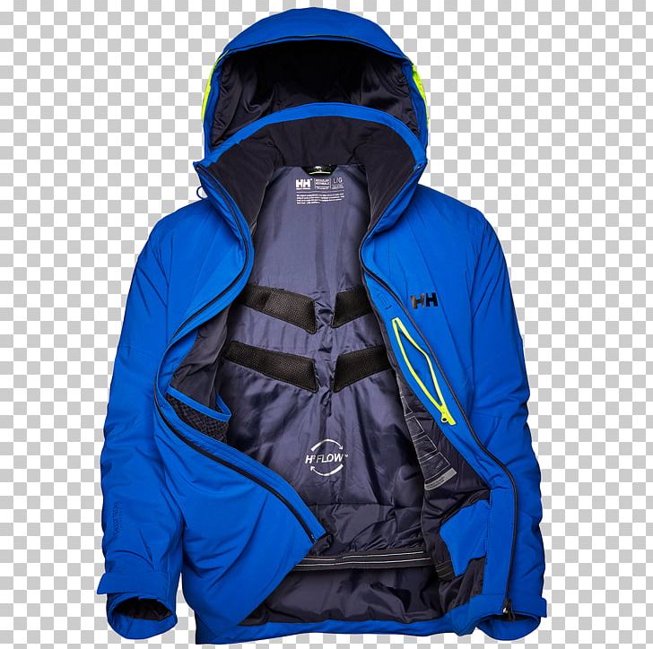 Hoodie Jacket Helly Hansen Ski Suit PrimaLoft PNG, Clipart, Blue, Clothing, Cobalt Blue, Electric Blue, Helly Hansen Free PNG Download