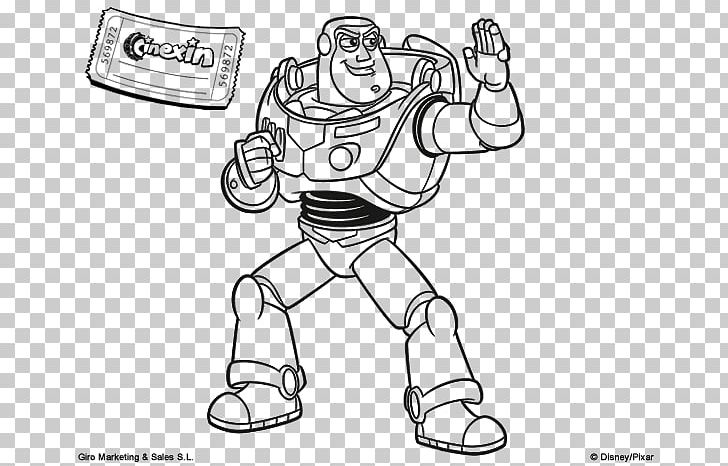 Buzz Lightyear Line Art Drawing Coloring Book PNG, Clipart, Angle, Area, Arm, Artwork, Black And White Free PNG Download