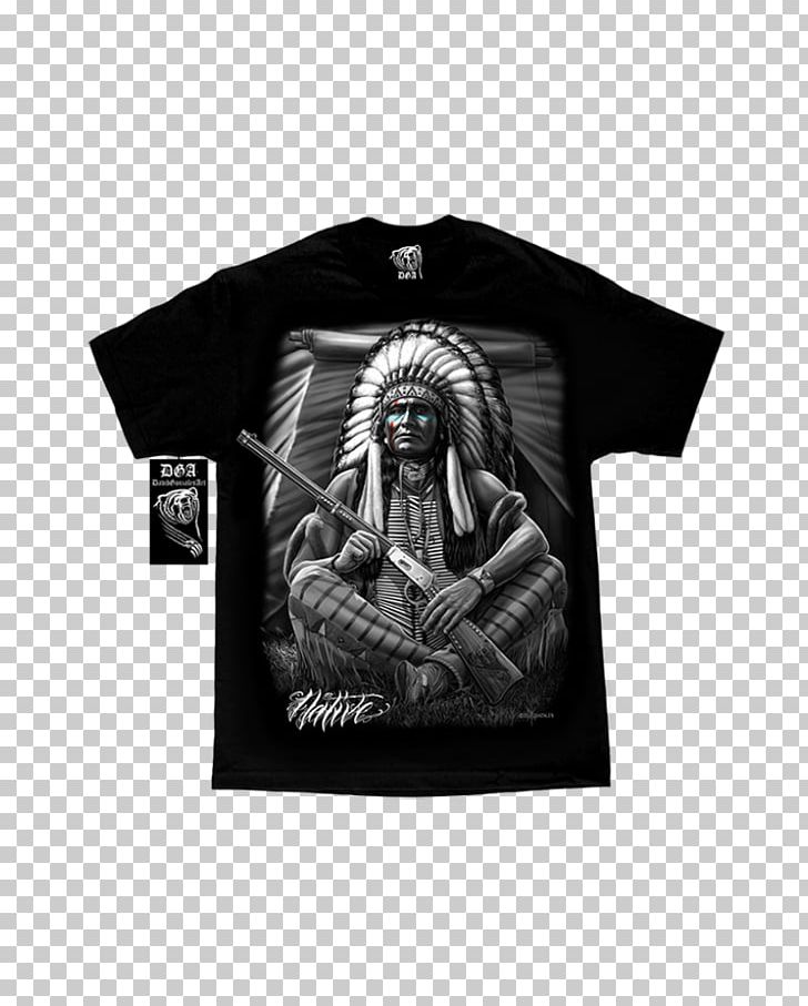 T-shirt Native Americans In The United States Tribal Chief Apache PNG, Clipart, Americans, Apache, Black, Black And White, Brand Free PNG Download